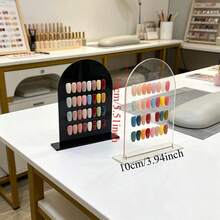 1個透明壓克力假指甲展示架 迷你吸盤板 適用於穿戴式指甲 可拆卸美甲板 工作收納相框 美甲產品攝影道具背景板 - 彩色 - 查看 11