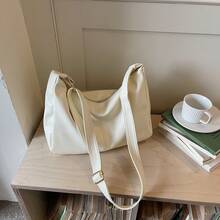 Bolso de mano moderno y versátil para mujer, estilo casual elegante con un toque de alta gama, bolso de hombro estiloso ideal para ir de compras, bolso tote vintage de gran capacidad, hermoso y único para mujer, modelo 2026, adecuado para ir al trabajo, bolso cruzado a la moda, bolso de hombro sencillo. - Tamaño grande negro con colgante - Ver 9