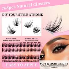 768-Piece Beginner-Friendly Set Of 4 Styles Of Natural False Eyelashes - D - View 8