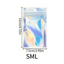 100pcs/30pcs/10pcs/1pc Laser Holographic Resealable OPP Bags, Jewelry Retail Pouches, Gift Packaging Bags, Christmas - Multicolor - View 12