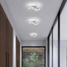 Hallway Light Acrylic Modern LED Ceiling Light Fixtures Cool White Close To Ceiling Lights For Bedroom Bathroom Kitchen Balcony Corridor Stair Aisle Curved Creative Design Celing Lamp - Clover-silver - View 2
