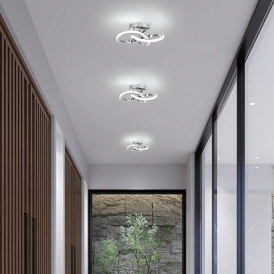 Hallway Light Acrylic Modern LED Ceiling Light Fixtures Cool White Close To Ceiling Lights For Bedroom Bathroom Kitchen Balcony Corridor Stair Aisle Curved Creative Design Celing Lamp