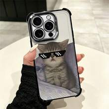 Gato Carcasa celular diseño moderno con protección completa contra caídas y rasgos, apta para múltiples modelos móviles como serie  5 hasta  17 Pro Max incluyendo Mini, Plus, Pro, Pro Max y 16e,  Galaxy serie A y S con A03,A04,A04e,A05,A06,A12,A15,A22,A32,A34,A35,A54,A55,S23,S24 Ultra, celulares  Moto G52,G54,G84, dispositivos  Poco C40,C65,M5s,M6 Pro 4G,X5,X6,X6 Pro y Redmi 9A,A3,Note 11 4G, funda cómoda duradera ideal para uso cotidiano personal - Rosa - Ver 3