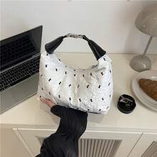 Bolso de cuero genuino para mujer, elegante bolso de mano y de hombro para oficina, citas y fiestas. 2026, gran capacidad, nuevo, lindo, dulce, estilo coreano, chic, fresco de verano, moderno, elegante, pequeño bolso cuadrado de hombro. - Blanco sin colgantes - Ver 6
