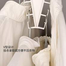 V-Shaped Double-Sided Storage Rack With 360-Degree Rotating Hanger Hooks, Can Be Combined Into A Wardrobe Clothes Storage Rack - White - View 3