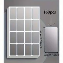 160-300pcs Removable Waterproof Label Stickers, Suitable For Home & Office Organization, Storage, Frozen Food Labeling - Silver - View 10