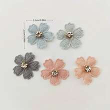 20/30/40/50/100Pcs Random Color Shiny Rhinestone Flower Appliques, Suitable For DIY Clothing, Hats, Hair Accessories And Handicrafts - Multicolor - View 4