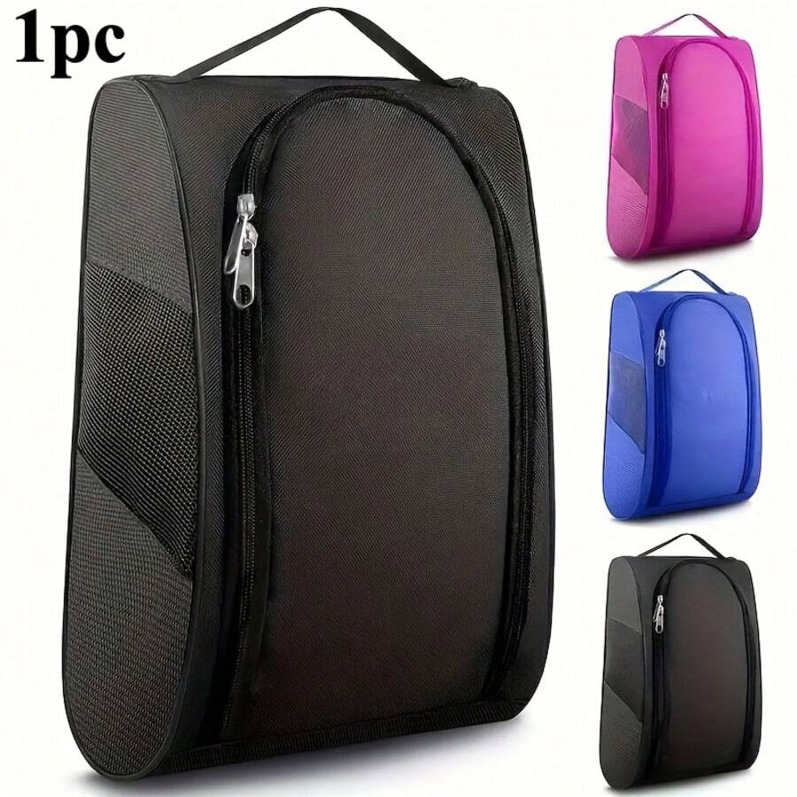 Multi-Functional High-Quality Sports Bag, Professional Golf Shoe Bag, Large Capacity Design, Easy To Store Golf Boots, High-Quality Smooth Zipper. Can Be Used As A Universal Zipper Sports Shoe Bag, Suitable For Various Sports - Black - View 1