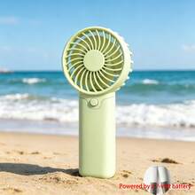 1 pieza Mini ventilador de mano con correa para la muñeca, 1 ajuste de velocidad del viento, requiere baterías AAA (no incluidas) - 4 colores aleatorios - Ver 10