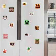 500PCS MINISO Pixel Game Style Cartoon Sticker Square Adhesive Labels Block Character Design Clear Print Smooth Surface Strong Stickiness Easy Peel For Scrapbooking Journaling DIY Craft Planner Decoration Laptop Phone Case Notebook And Daily Creative Use - Style 1 - View 5