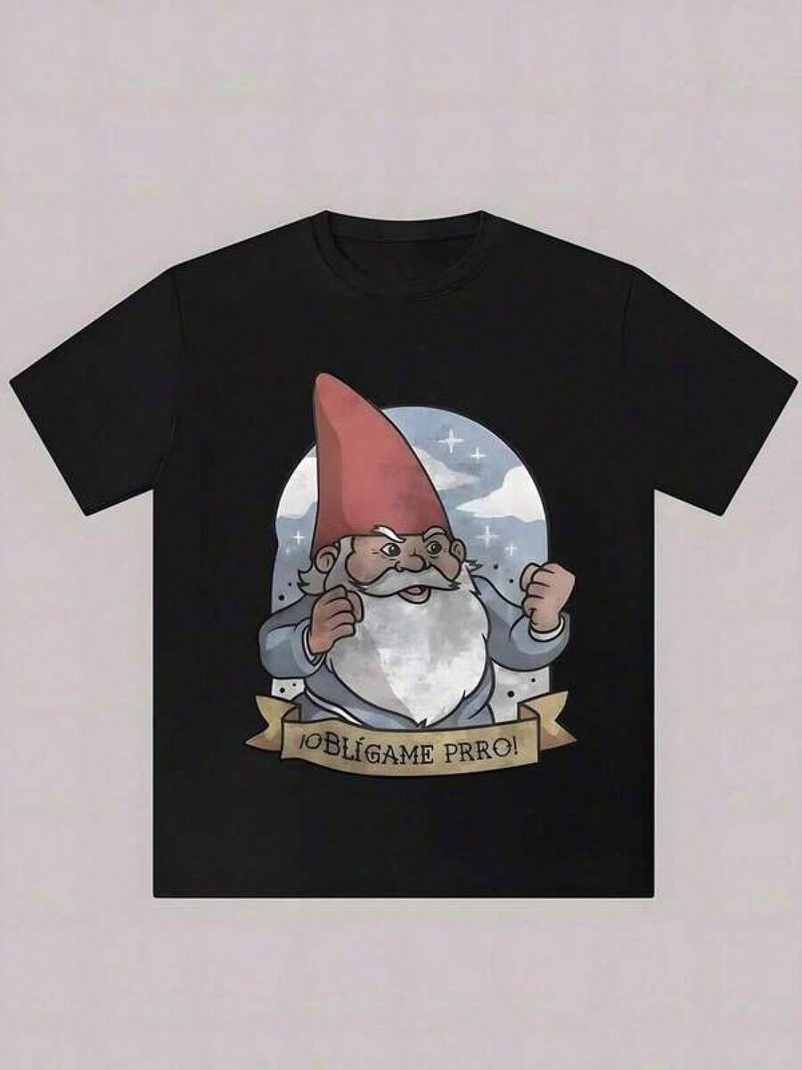 Unisex T-shirt, tryckt med ett gammalt anime-motiv, bekvämt och lätt stretchigt tyg, lediga korta ärmar, svart rundhals, vit rundhals, unisex t-shirt, topp, sweatshirt, för kvinnor. Streetwear-kläder T-shirts Dam Sommarblusar Dam Sweatshirts Dam Kortärmade T-shirts Dam Strandkläder  dam - Svart - Visa 1