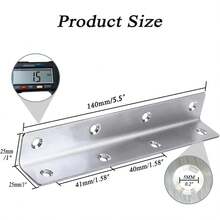 8pcs Heavy Duty Stainless Steel Corner Brackets | Long L-Shaped Mounting Brackets, Suitable For Wooden Furniture Cabinet Repair And Reinforcement - A - View 2