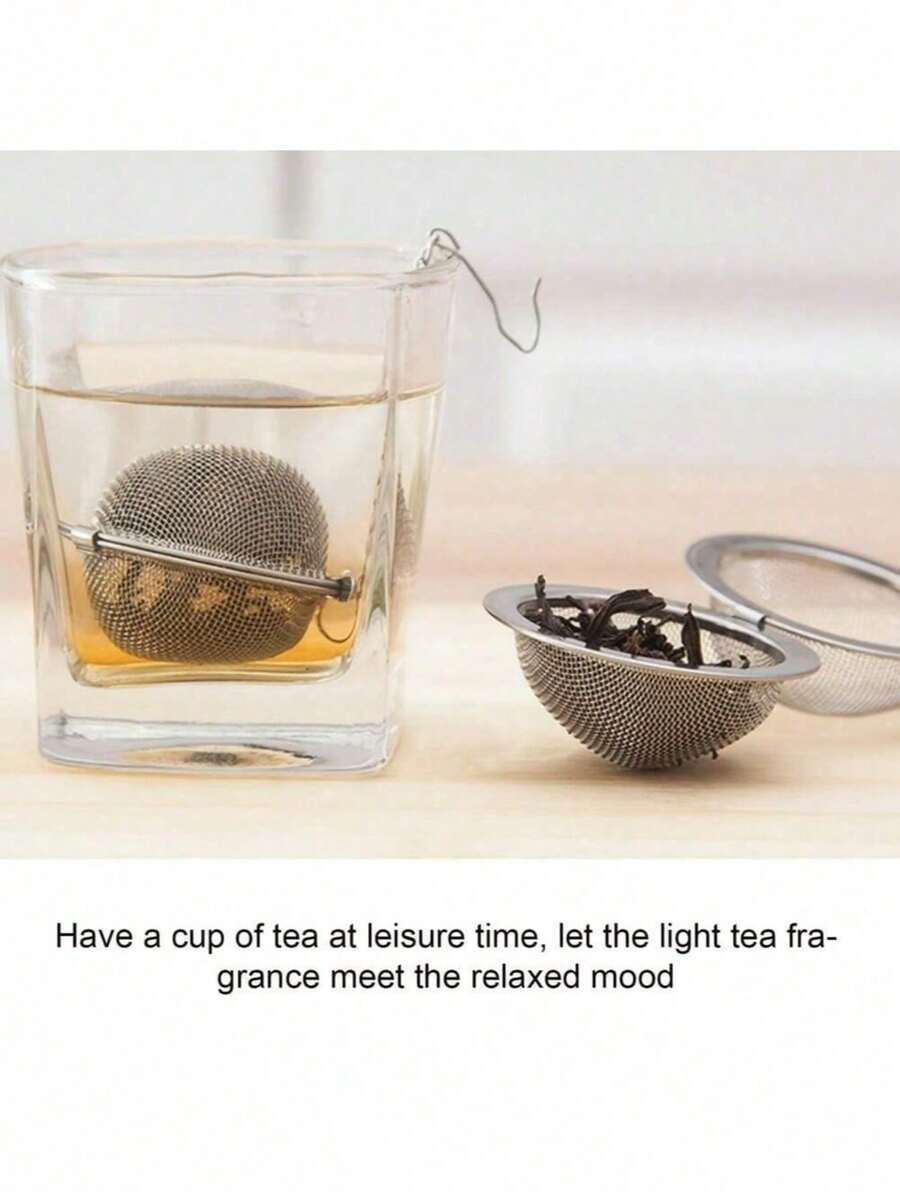 3pcs Stainless Steel Round Tea Infuser Balls With Chain And Hook, Fine Mesh, Suitable For Loose Leaf Tea, Spices, Soup Seasoning, Practical Kitchen Tea Brewing Tool, Perfect For Birthday, Graduation, Summer Holiday, Valentine's Day, New Year