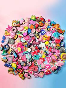 10-20-30-50-100pcs Accesorios de Encanto para Zapatos DIY Serie Mezclada Aleatoria Rosa, Adecuado para Varias Pulseras, Bolsos y Accesorios - Material PVC, Regalo Ideal para Cumpleaños, Navidad, Día de San Valentín - Multicolor - Ver 1