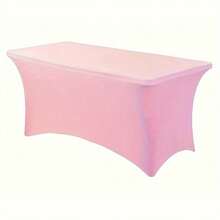 1/2pcs Wedding Banquet Rectangular Rounded Polyester Tablecloth, Full Table Coverage, Wrinkle-Resistant, Washable, Elastic And Snug Fit, Suitable For Indoor, Outdoor, Patio, Picnic, Camping, Party, Wedding, Banquet And Other Occasions. - Multicolor - View 15