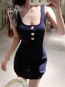 Women Short Dresses - Apricot - View 1