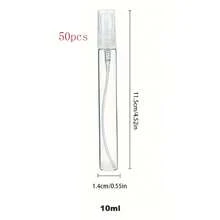 12/50 piezas de botellas de vidrio portátiles para rellenar perfume, para damas, con boquilla de spray y bomba de perfume, botella de perfume de tamaño de viaje - transparente - Ver 7