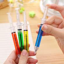 4 buah Pulpen Bentuk Suntik Kreatif - Warna Acak, Pulpen Desain Suntik Multi-Warna Lucu dan Unik, Hadiah Kreatif untuk Perawat dan Dokter, Cocok untuk Ulang Tahun, Pesta, dan Perlengkapan Sekolah - MultiWarna - View 5