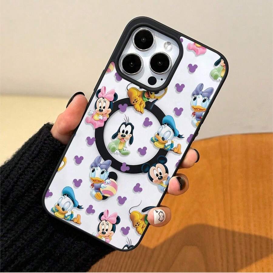 Disney Disney. What Mickey Mouse Patterned Phone Case Featuring Playful Characters And Vibrant Colors. Compatible With 17, 16, 15, 14, 13, 12, And 11 Pro Models. Made Of Durable TPU With Shockproof Protection. A Perfect Gift For Family, Frids, Birthdays, Holidays, And Special Occasions Like Valtine's Day..Christmas Accessories. - 粉色 - 查看 1