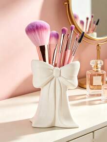 1pc Cute Bow-Shaped Pen Holder - Makeup Brush And Office Supplies Desktop Organizer, Elegant Makeup Brush Storage, Creative Decorative Design Suitable For Girls, Students And Young Women, Party Decoration, Best Friend Gift,Bedroom Room Decor,Back To School - New Model - View 4
