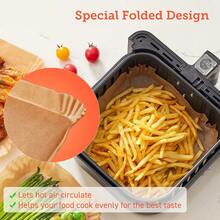 50/100/200Pcs 6.3-8 Inch Disposable Air Fryer Paper Liners, Non-Stick Oil-Proof Baking Paper, Waterproof Grease Resistant Liner Paper For Air Fryer Oven Cooking - 查看 4