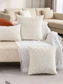 Miater 1/2 pièces Housse de coussin décorative en velours métallique tressé de luxe, pour canapé de salon, motif géométrique jacquard nordique, sans insert - Nude - Voir 6