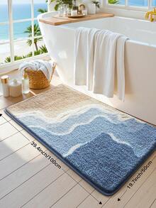 DAJIANG 1 pieza Alfombra de baño con estampado ondulado de felpa, alfombra de baño gruesa y suave con patrón geométrico, adecuada para todas las estaciones, de estilo fresco, con base antideslizante de TPR, gran absorción de agua, fácil de limpiar, lavable a máquina, suave y cómoda, adecuada para la sala de estar, el baño, la bañera, la ducha, el lavabo del hogar, opción ideal para la decoración del baño del hogar, gruesa y esponjosa, accesorio perfecto para la decoración de la entrada. - Multicolor - Ver 15