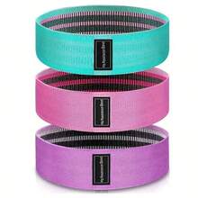 3pcs Resistance Bands, Non-Slip Elastic Tension Rope, Suitable For Leg And Glute Lift, Body Stretch, Exercise, Yoga, Pilates Gym Accessories - Multicolor - View 7