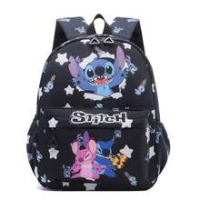Stitch & Angel Travel Backpack - Pink Nylon, Fashionable Color Contrast Zipper, Ideal For Back To School Season & Travel Essentials, Gift Bag, School Backpack | Playful Design | Daypack, Kawaii Stitch Backpack - Multicolor - View 8