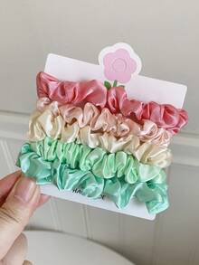 5入粉紫藍系列春夏清新髮圈髮花 多功能可愛髮飾 精緻小女孩髮飾 - 彩色 - 查看 7