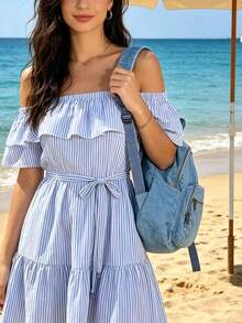 2026 New Minimalist And Versatile Solid Color Corduroy Backpack For Women, Adjustable For Daily Use, School And Travel, Gift - Perunggu - View 8