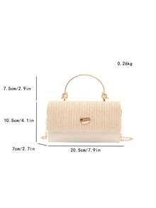 Fashionable Woven Handbag (Random Stitching Color, Interior Compartment) - White - View 10