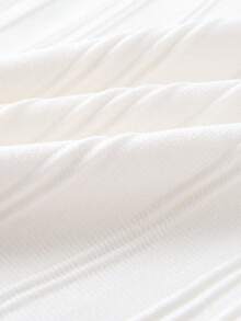 Blueprint Man 1pc Men's White Vertical Striped Textured Knit Polo Shirt, Half-Zip Placket, Ribbed Trim Design, Breathable Wrinkle-Resistant Knit Fabric, Comfortable Slim Fit Old Money Style Men's Top, Spring/Summer Commute, Light Business, Vacation Outfit - White - View 11