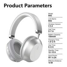 Gerripuer Wireless Over-Ear Headphones Business Luxury Edition Studio Monitor Headphones Stereo Gaming Headset HIFI Sound Quality Comfortable Over-Ear Design No Ear Pressure High Fidelity Foldable In-Ear Headphones Bass Enhanced Lightweight Wireless Headphones - View 11