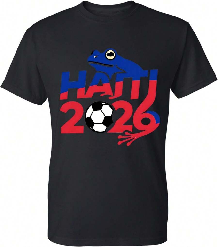 ALLNTRENDS Camiseta de Fútbol para Hombre Haití Rana 2026 Copa Mundial 3LPQ - Negro - Ver 1