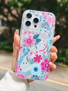1 Fashionable Phone Case (Does Not Include Lanyard Or Stand). Floral Design In Pink And Blue, Shockproof TPU Case With Daisy Design, 1 Piece Of Clear TPU Case With Colorful Flower Pattern, With Anti-Drop And Anti-Fingerprint Airbag, Compatible With, As A Spring Gift. - 多色 3 - 查看 1