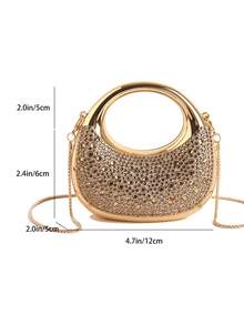 Nueva mini bolsa de acrílico, bolso de noche de moda con correa de cadena, bolso de hombro y bandolera - Dorado - Ver 2