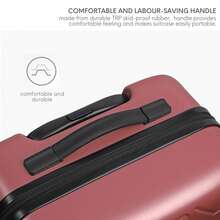 JLY ABS+PC Hard Shell Suitcase With TSA Lock, 20/24/28 Inch Size Options, 360° Spinner Wheels, Telescopic Handle, Textured Travel Luggage - Rose Pink - View 6