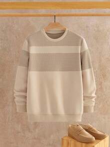 2 piezas Sudadera casual de cuello redondo para hombre, suave y cómoda, estilosa, con mangas largas - Multicolor - Ver 2