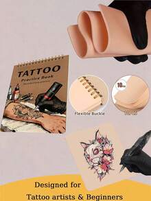 10pcs/Set 1mm Thick Tattoo Practice Skin Notebook Format. This Tattoo Practice Set Includes Double-Sided Artificial Skin Pads, Suitable For Beginners And Experienced Tattoo Artists, Easy To Carry. - Multicolor - View 7