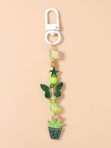 1pc Beaded Starfish Animal Keychain, Butterfly & Cactus Keychain, Bag Charm - 彩色 - 查看 9