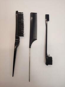 3件套简约实用纯色造型梳套装，采用优质塑料和尼龙材质，蓬松顺滑，适合居家、沙龙、旅行，男女通用，适用于后脑勺、侧分、卷发造型，母亲节、毕业季美发造型工具 - 多色 - 查看 12