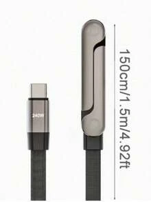 Wajib Dimiliki di Musim Semi & Musim Panas. Kabel Pengisian Cepat 240W dengan Dudukan Ponsel Terintegrasi. Dilengkapi dengan Steker Sudut 90°, Rotasi 360° dan Penyesuaian Multi-Sudut, Terbuat dari Kabel Jalinan Tahan Lama. Dirancang Khusus untuk Penggunaan Gaming, Kompatibel dengan Seri 17 dan Tablet, Memberikan Pengisian Daya Kecepatan Tinggi Saat Bermain Game. Hadiah Liburan Paskah yang Sempurna untuk Teman. - Hitam - View 10