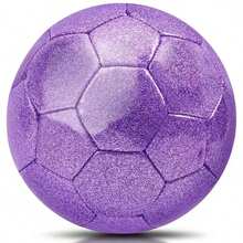 Size 4 Glitter Pink Soccer Ball For Training Recreation Playing Outdoor Sports School Teen Youth Birthday Gift Accessories - 閃光紫 - 查看 9