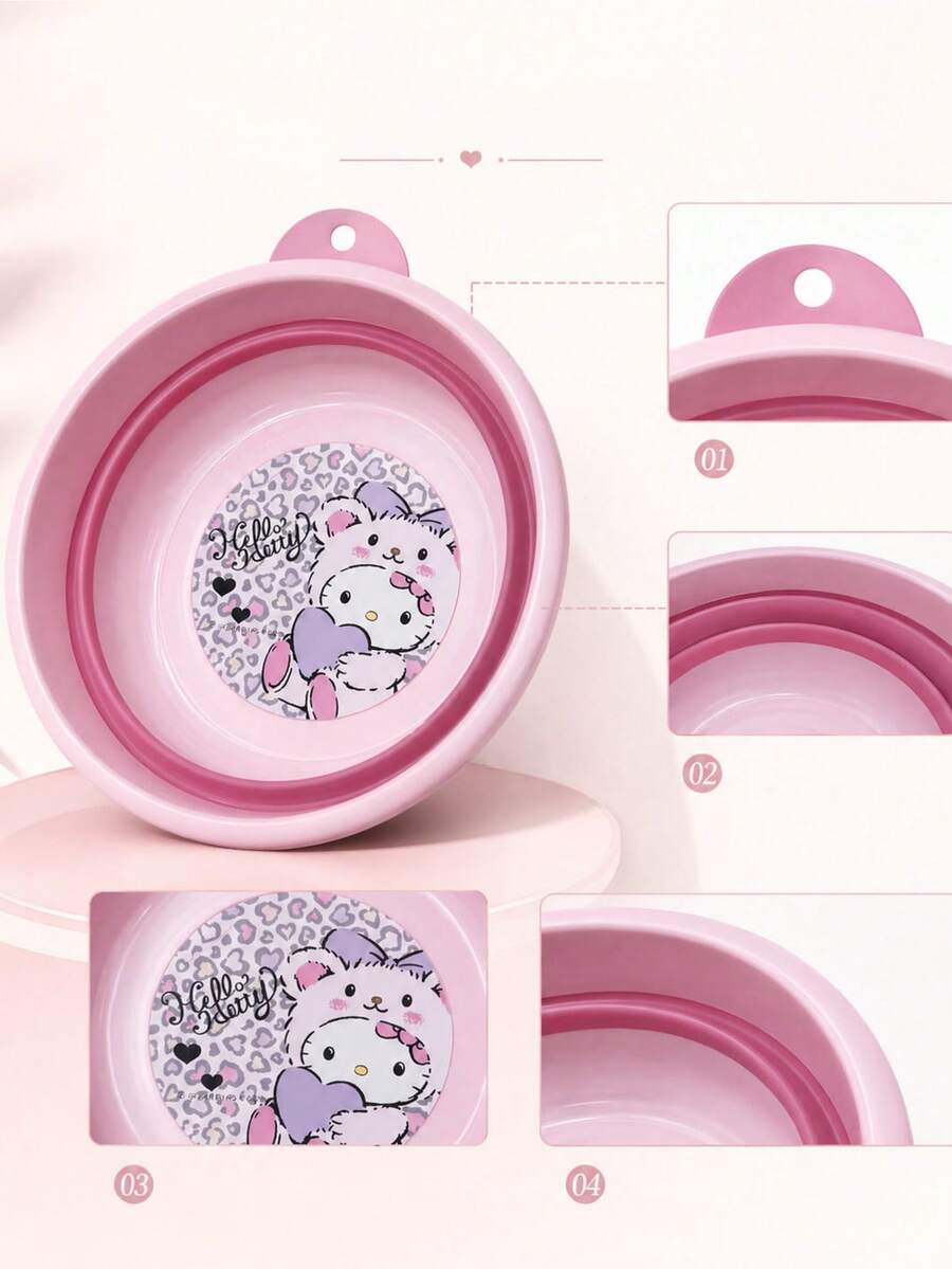 SANRIO 1套官方可折疊水碗與湯匙,輕巧省空間便攜式旅行用,多場景適用 - 彩色 - 查看 1