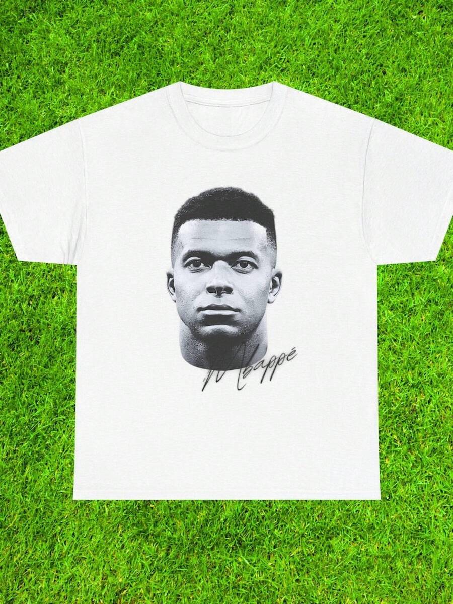Camiseta de Kylian Mbappé  PSG Francia Regalo para Fanáticos del Fútbol Camiseta de Leyenda del Fútbol Camiseta Gráfica Vintage Ropa Urbana Merchandising de Mónaco - Negro - Ver 1