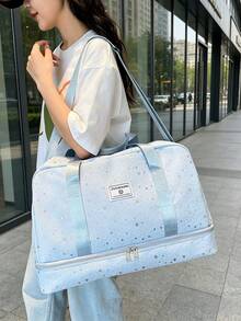 Nueva bolsa de equipaje minimalista de moda versátil casual para deportes y fitness, bolsa para viajes cortos, gran capacidad, impermeable, versátil y exquisita, bolsa para estudiantes unive - Bronce - Ver 6