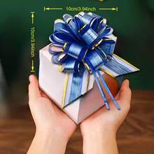 12pcs Pull Bows For Gift Wrapping, 6 Inch Large Pull Bows For Gift Basket Packaging Wine Bottle Decoration Ribbon And Ball Flowers For Wedding Party Birthday Decoration - Multicolor - View 9