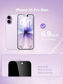 2 piezas - Protector de pantalla de privacidad para iPhone, compatible con iPhone 17 Pro Max, 17, 17 Pro, 16, 15, 14, 13, 12 y 11 Pro Max. Protector de pantalla de privacidad de vidrio templado, dureza 9H, cobertura de pantalla completa, anti-caída, sensible al tacto. - Negro - Ver 3