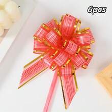 12pcs Pull Bows For Gift Wrapping, 6 Inch Large Pull Bows For Gift Basket Packaging Wine Bottle Decoration Ribbon And Ball Flowers For Wedding Party Birthday Decoration - Multicolor - View 25